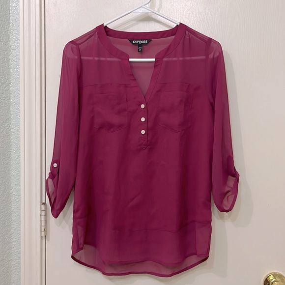 NWOT Express XS pink top formal blouse for work everyday use - Picture 1 of 5